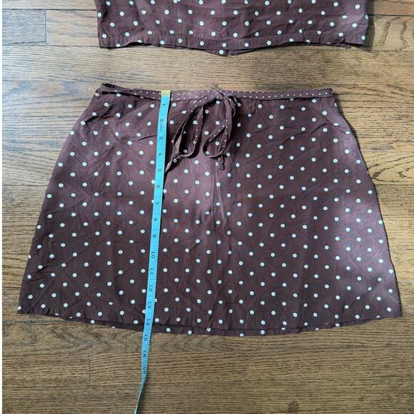 VTG VB Exclusive Brown Polka Dot Two-Piece Set Size Large - Picture 6 of 11